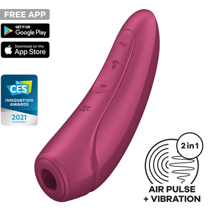 Satisfyer Curvy 1+ - stimulateur clitoridien connecté, coloris rouge
