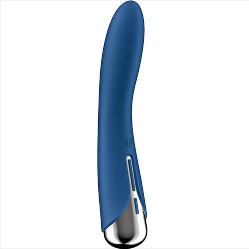 Satisfyer Spinning Vibe 1 - vibromasseur rotatif point G, coloris bleu, vue de profil