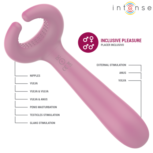 Masseur inclusif Rowan Intense - zones de stimulation