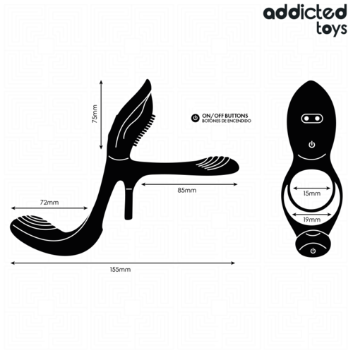 Addicted Toys Anneau Double - dimensions