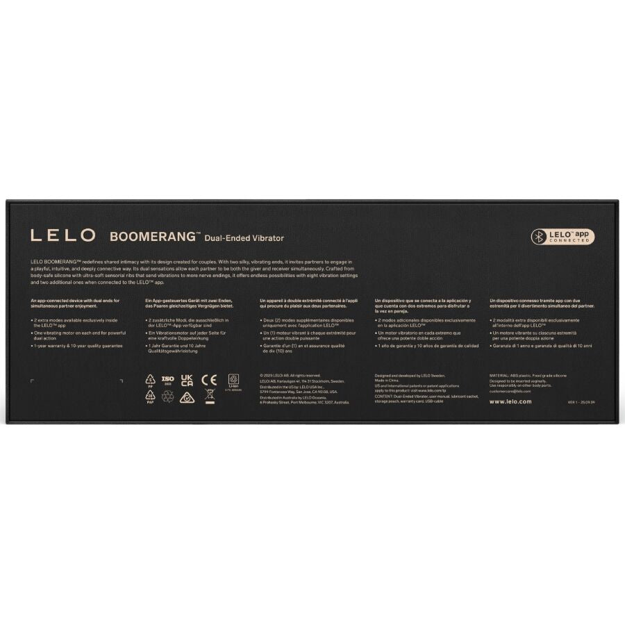 Lelo Boomerang – Vibrateur Double Extrémité pour Duo Sensoriel